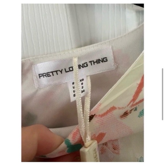 White Floral Cut Out Mini Dress - Picture 9 of 12